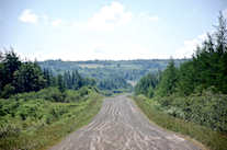 The Alpine Ridge Road crossing the hills of Southwest Mabou