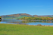 Cape Mabou and the Mabou River from the Railway Trail kiosk in West Mabou