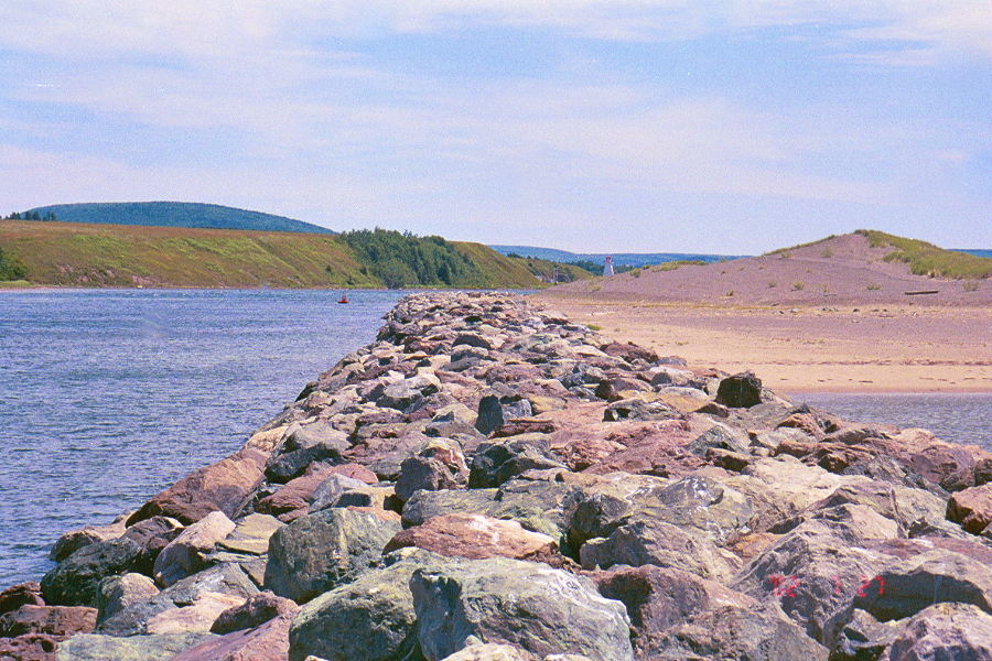 Looking down the breakwater