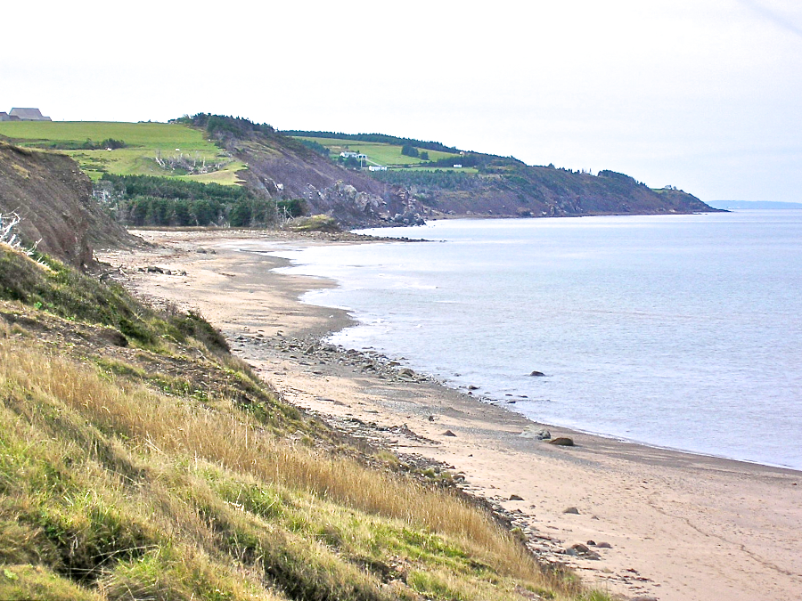 Looking southwest along the beach at West Mabou Beach Provincial Park