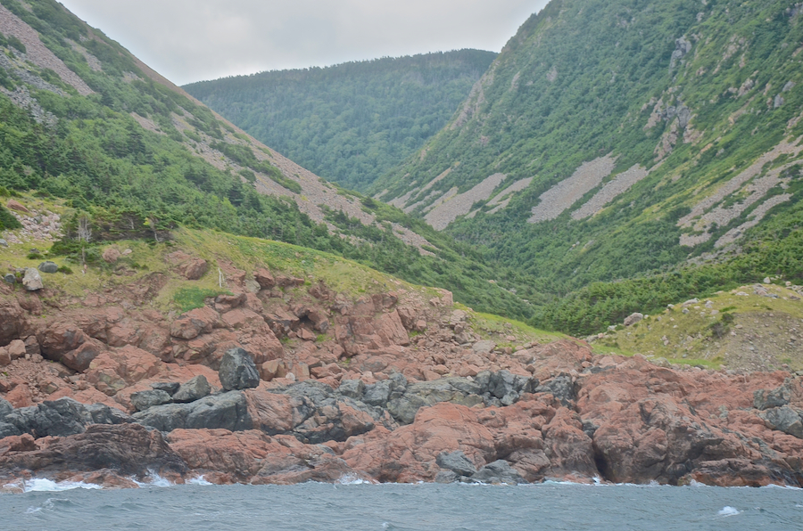 The coast north of Sailor Brook and the Sailor Brook valley
