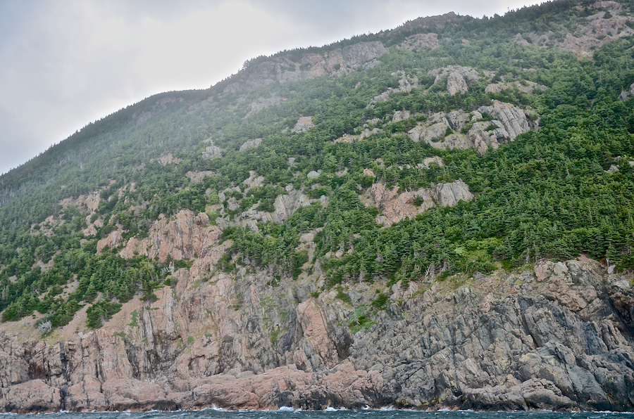 Rock cliffs below the “tiara”