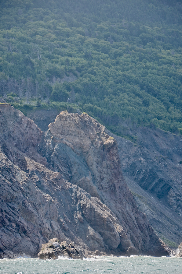Close-up of the isolated rock structure
