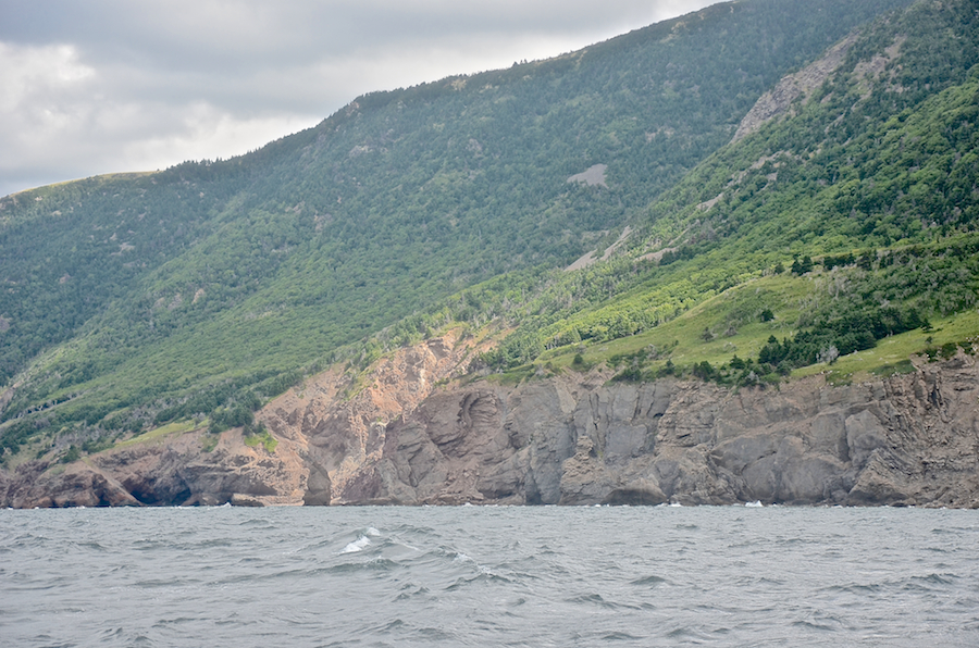 The “fan” illuminated and the cliffs to the south