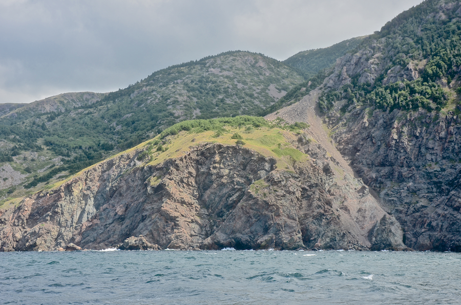 The southern gouge and the run-off channel to the south