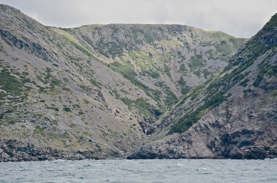 Lower Delaneys Brook mouth, falls, and valley
