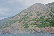 The shore below the “knuckles”