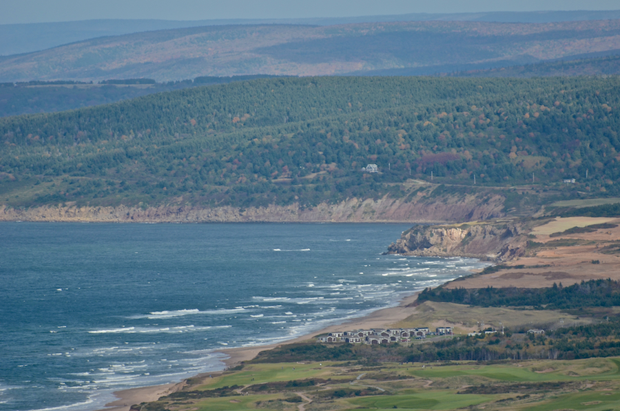 The coast at Broad Cove and the mountains beyond