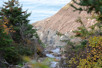 Archies Brook from the bridge over it at the start of the Polletts Cove Trail