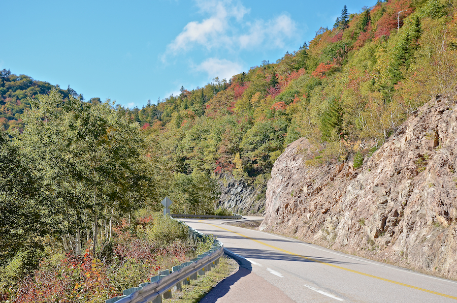 Looking up the Cabot Trail from the second highest look-off on North Mountain