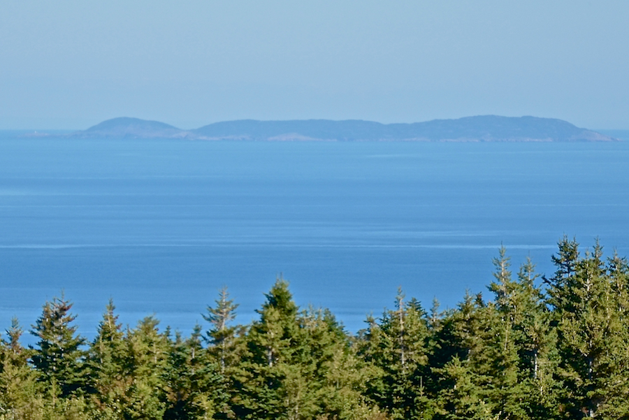 St Paul Island from the slope ascending to the north summit of Meat Cove Mountain
