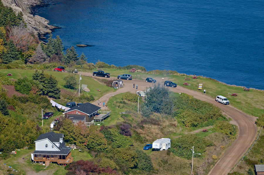 The north end of the village of Meat Cove as seen from Meat Cove Mountain