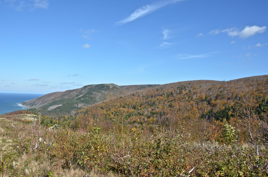 The coast below Beinn Bhiorach (Steep Mountain) and the inland Highlands south of MacKinnons Brook