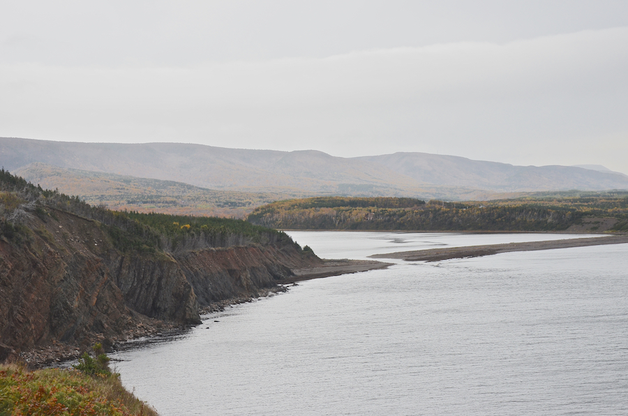 The mouth of the Chéticamp River from the look-off just beyond le Buttereau