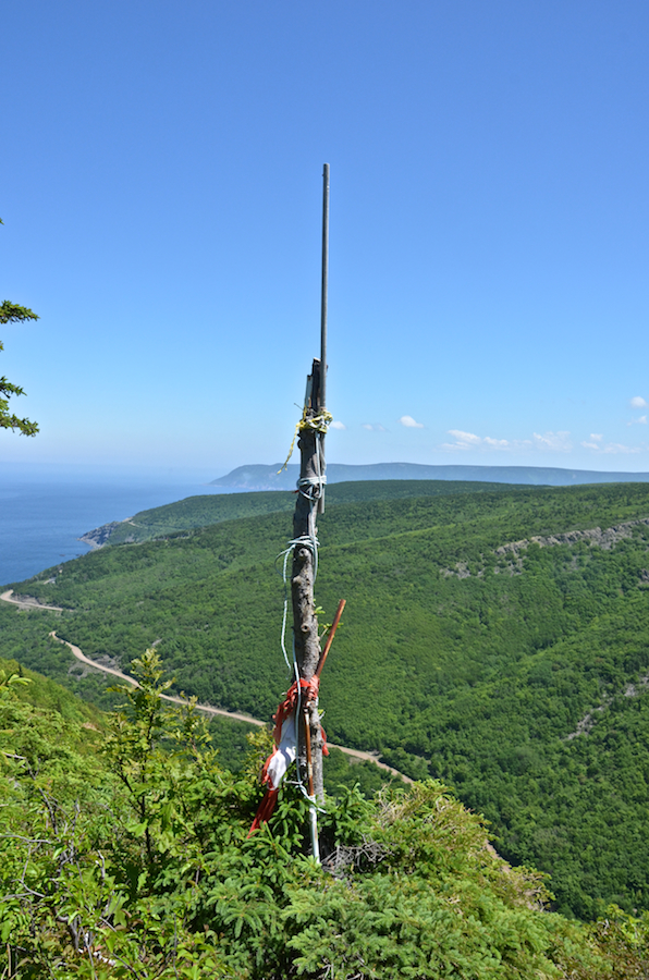 The flagpole at the Meat Cove Look-Off