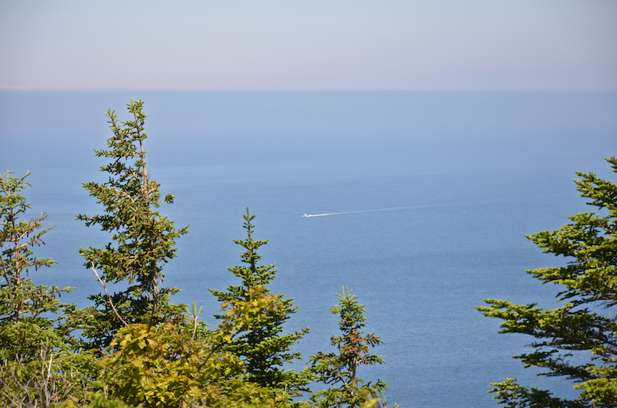 A Canadian Coast Guard vessel off Meat Cove