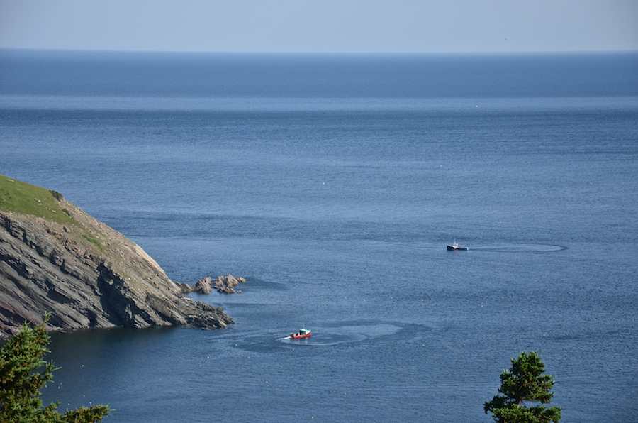 Lobster fishermen off Blackrock Point from the Hines Oceanview Lodge
