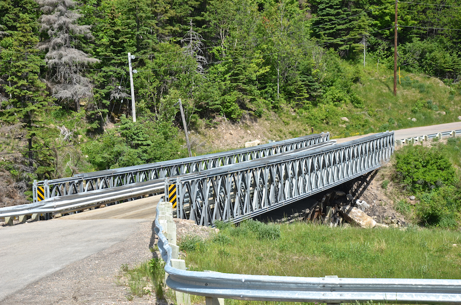 The Bailey bridge over the Salmon River