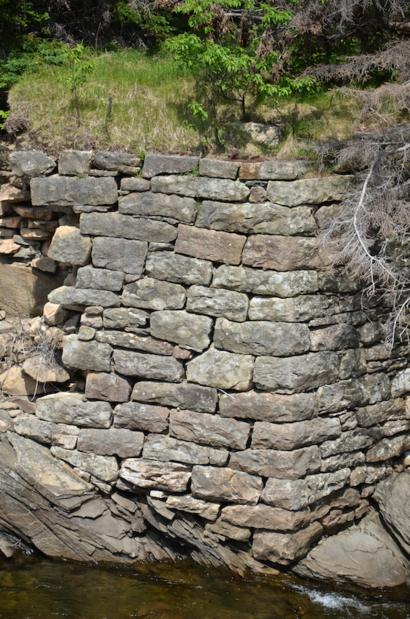The old abutment on the west side of the Salmon River in 2013
