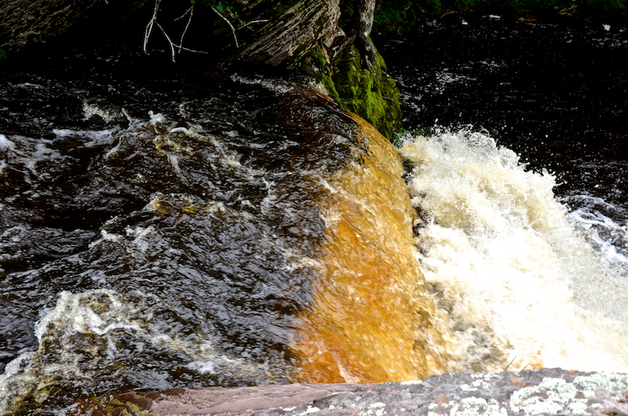The lower Maple Brook Falls seen from beside them
