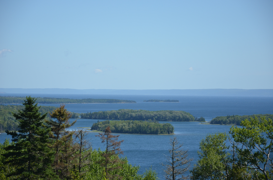 The eastern coastal islands seen from Mountain Road
