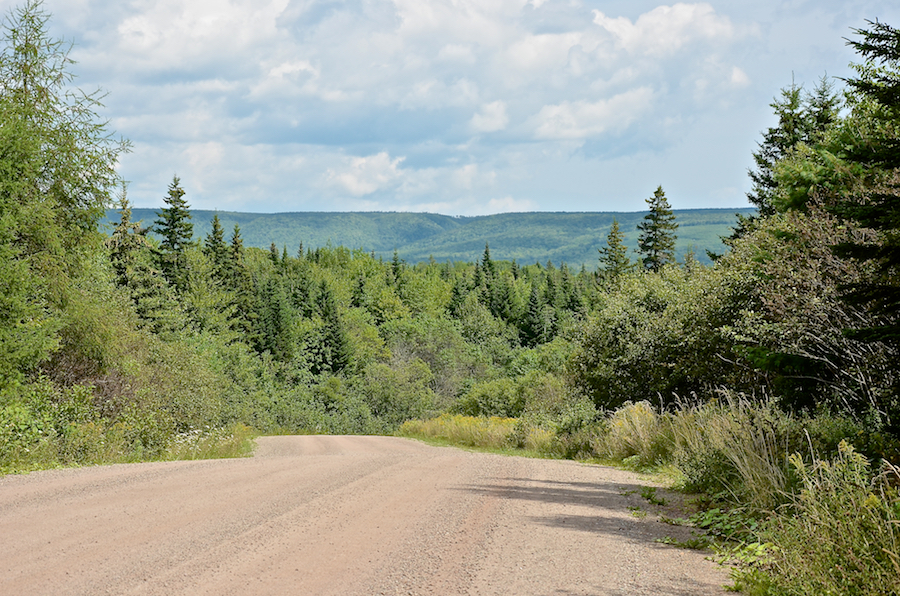 Looking across the Middle River Valley at the Cape Breton Highlands on the far side