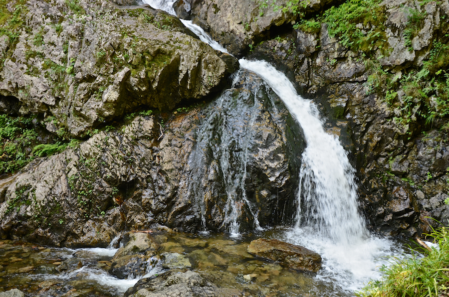 The bottom of the lower falls from the pool at the base of the falls