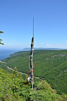 The flagpole at the Meat Cove Look-Off
