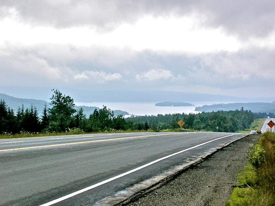 The Great Bras d’Or Lake from the Trans-Canada Highway north of Baddeck