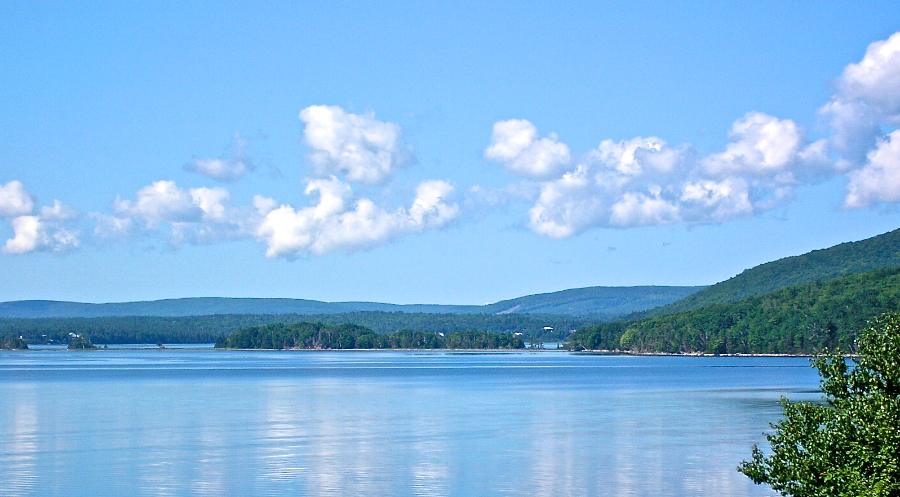 Whycocomagh Bay from below Salt Mountain