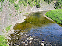 View upstream from the steel Railway Trail bridge over the Southwest Mabou River