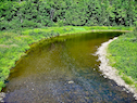 View downstream from the steel Railway Trail bridge over the Southwest Mabou River