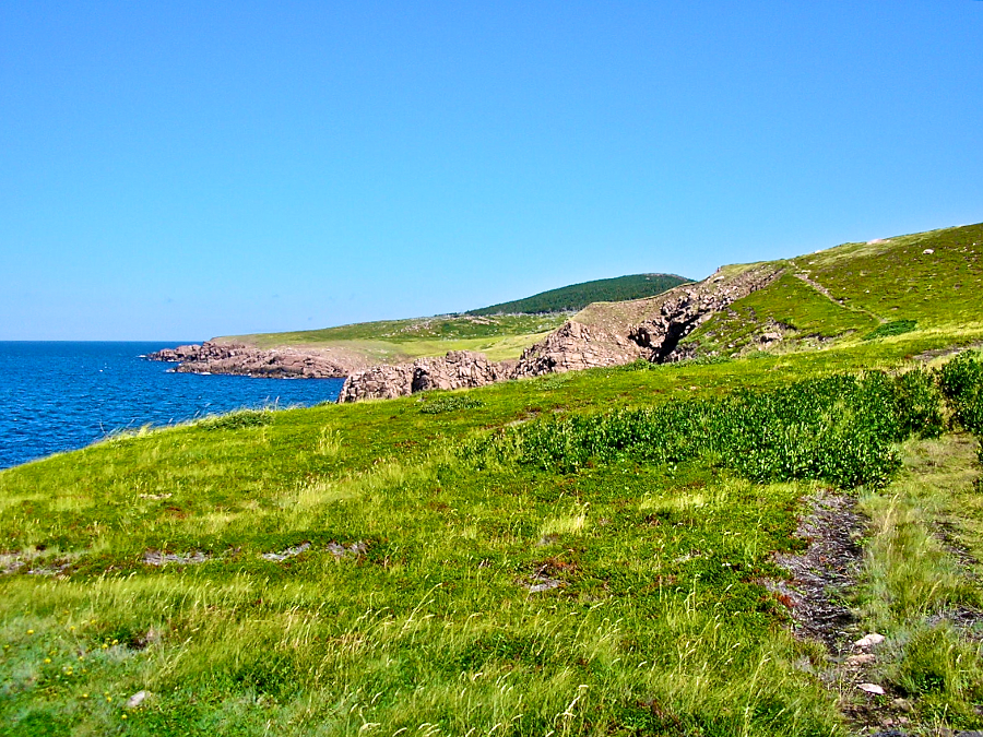Rocky coast towards Tittle Point from Lowland Cove