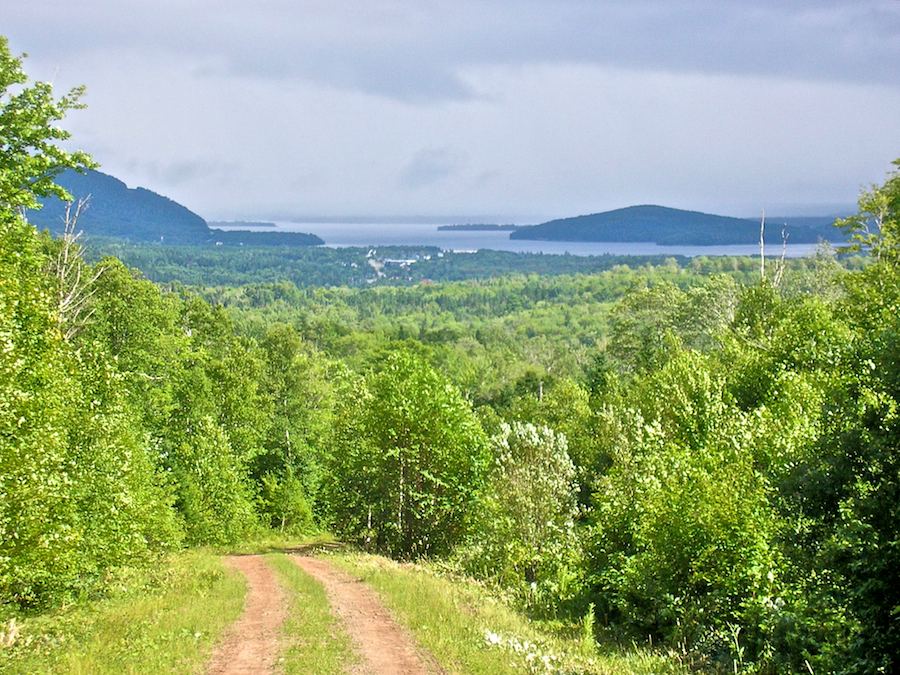 Salt Mountain, Whycocomagh Bay, and Indian Island from the Campbells Mountain Road