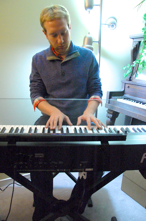 Photo of Adam Young on keyboards