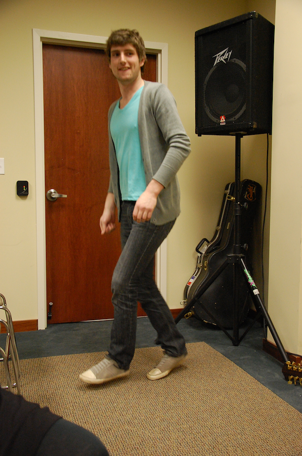 Photo of Koady Chaisson step-dancing