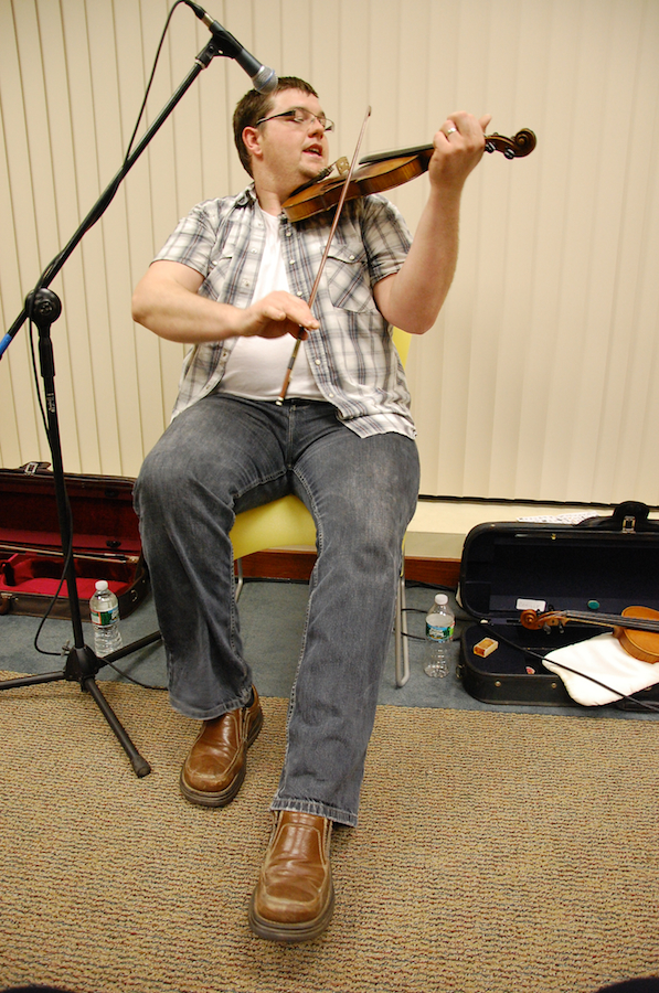 Photo of J. J. Chaisson on fiddle